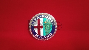 STEMMA 55 mm ALFA ROMEO MILANO IN METALLO SMALTATO